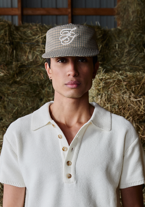 The Brushed Cotton Cap – Houndstooth
