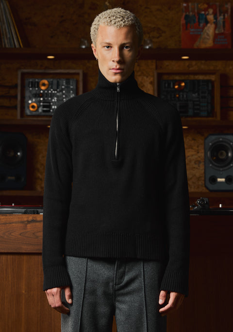 Quarter Zip Knit Sweater