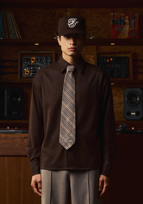 Brown Plaid Tie