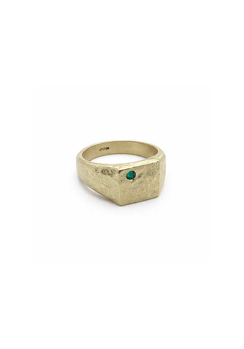 Bague forgée zircon émeraude