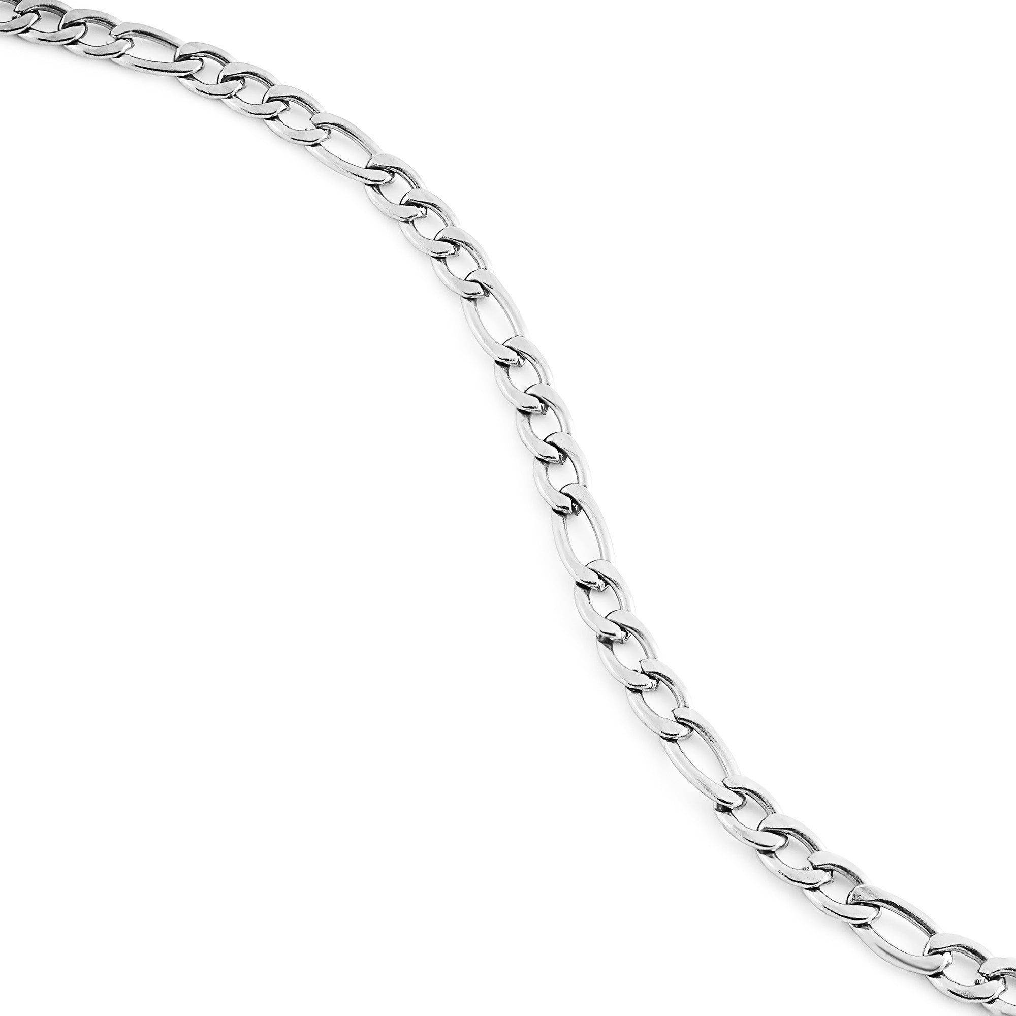 Valencia women's necklace by Five Jwlry, crafted from a 4mm figaro chain in silver-colored, water-resistant 316L stainless steel. Available in size 40cm with a 5cm extension. Hypoallergenic with a 2-year warranty.