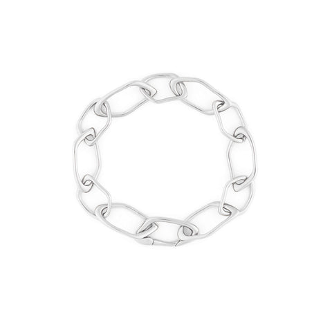 Dusk women's bracelet by Five Jwlry, from Alicia Moffet's collaboration. Features a series of rings with a fluid, organic design, including a bespoke clasp integrated into one of the rings for a unique allure. Available in 14k gold or silver, crafted from water-resistant 316L stainless steel. Hypoallergenic with a 2-year warranty.