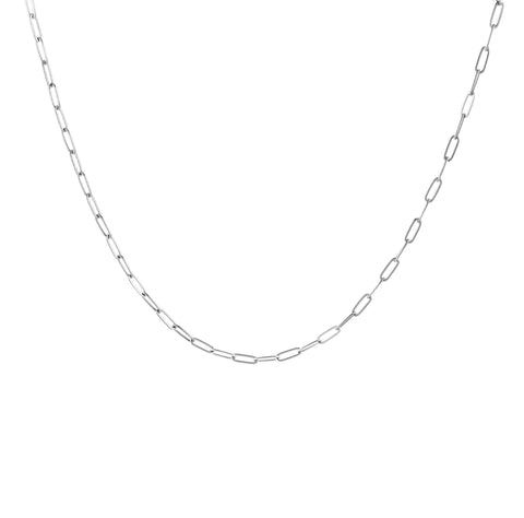 Maritsa women's necklace by Five Jwlry, crafted from a 3mm paperclip chain in silver-colored, water-resistant 316L stainless steel. Available in size 37cm with a 5cm extension. Hypoallergenic with a 2-year warranty.